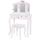 preview thumbnail 7 of 11, UTEX Pretend Play Kids Vanity Table and Chair Vanity Set with Mirror Makeup Dressing Table with Drawer,Play Vanity Set White