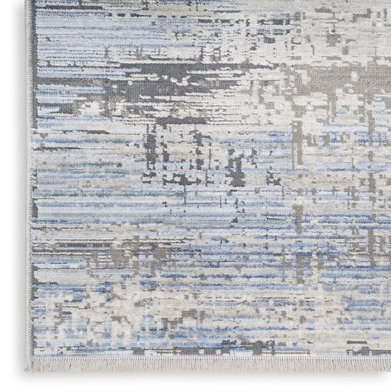 Nourison Modern Abstract Indoor only Blue Abstract Area Rug