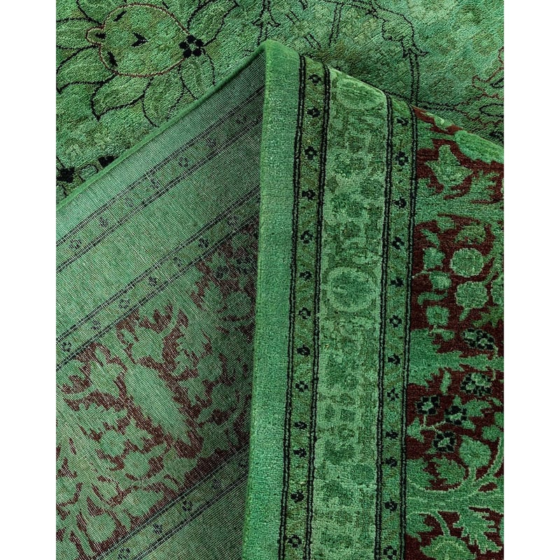 Contemporary Overdyed Wool Hand Knotted Area Rug - 10' 2" x 13' 9"