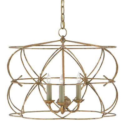 Currey & Company Rattigan Gold Chandelier - 16"h x 20"dia