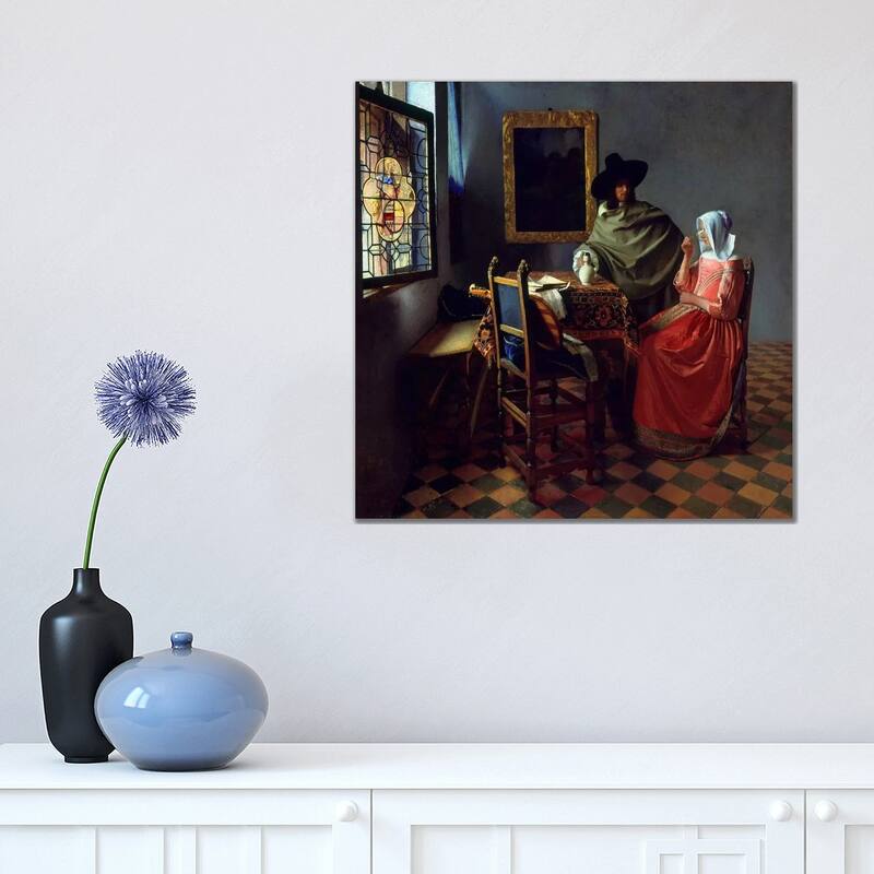 iCanvas "The Wine Glass" by Johannes Vermeer Canvas Print - 18x18x1.5
