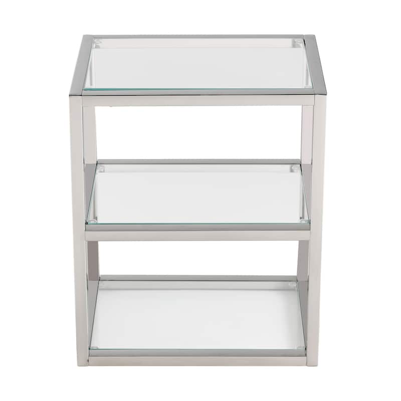 Pierre 16"X20"X10" Wall-Mounted Linen Cabinet In Chrome - 15.7" x 9.8" 19.7"