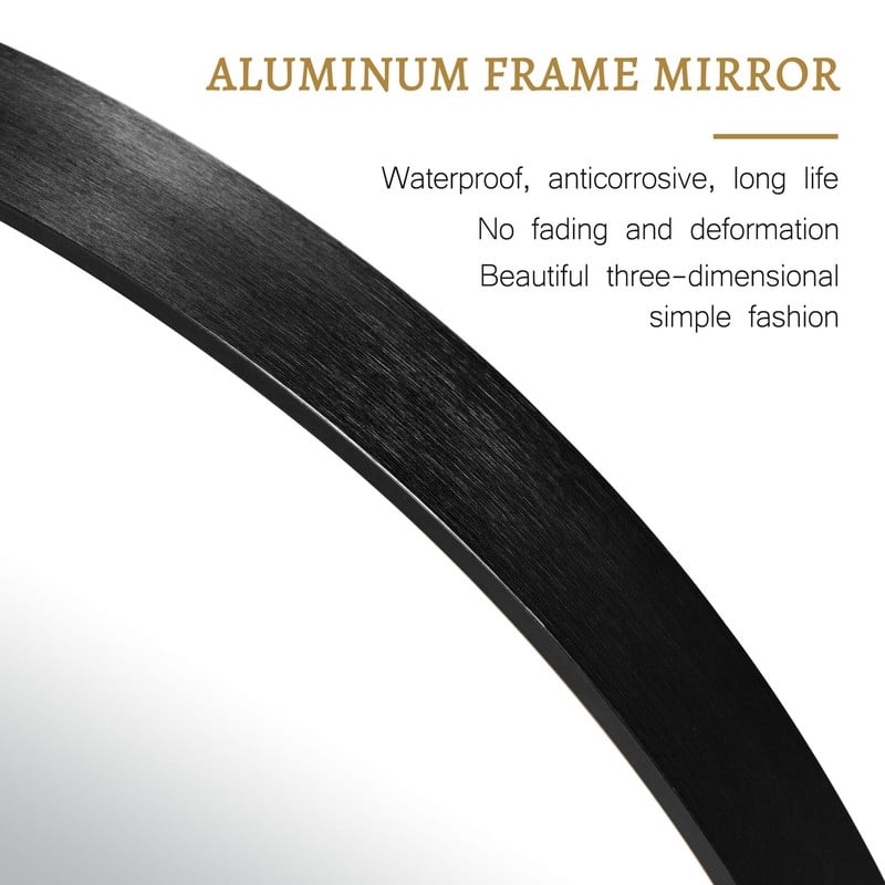 Classic Round Accent Bathroom Mirror Metal Frame Hanging Wall Mounted Circle Mirror for Wall Decor Vanity Entryway Living Room