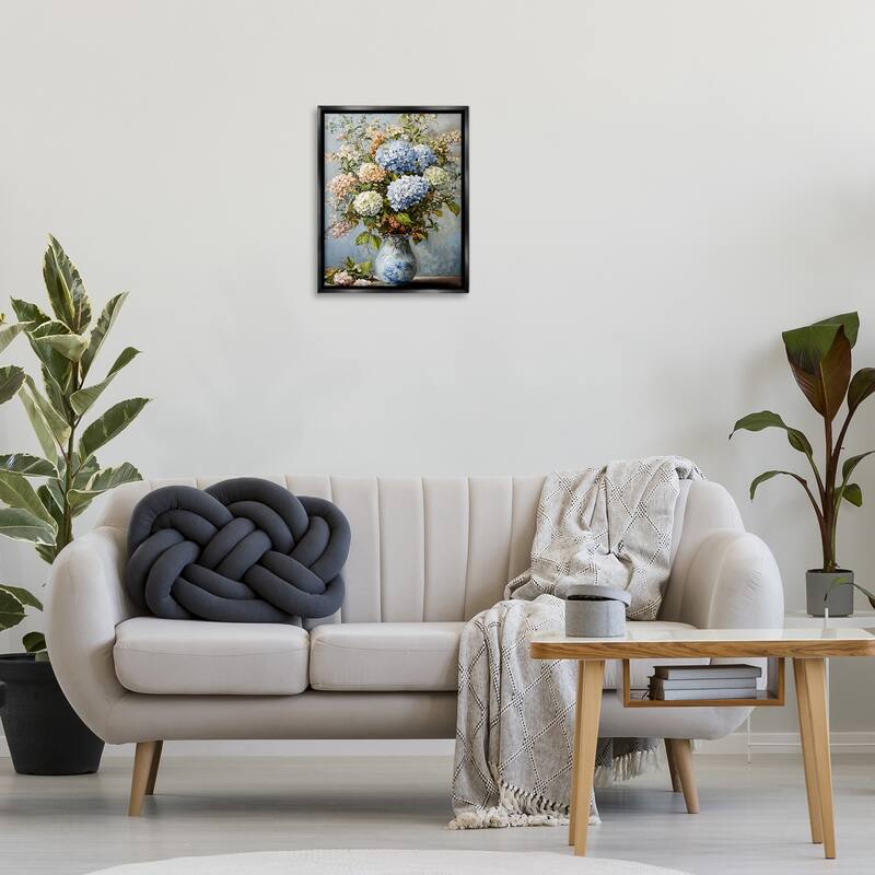 Stupell Classic Hydrangeas & Leaves Framed Floater Canvas Wall Art Design By Franklyn Gregory