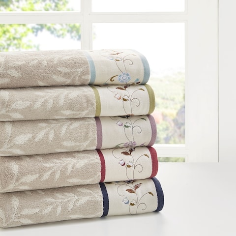 Madison Park Belle Embroidered Cotton Jacquard 6-piece Towel Set