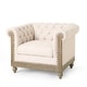 preview thumbnail 19 of 51, Castalia Chesterfield Tufted Club Chair by Christopher Knight Home - 39.00" L x 33.50" W x 28.00" H