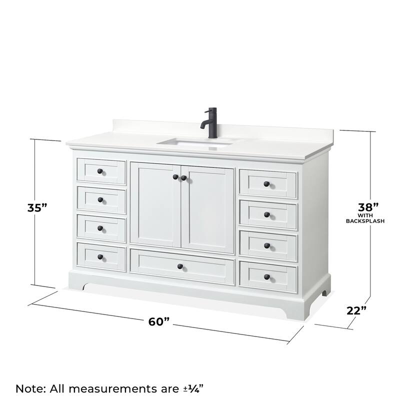Wyndham Collection WCS202060S-QTZ-UNSMXX Deborah 60" Free Standing