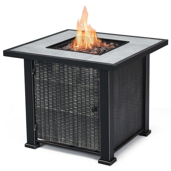 Shop Costway 30" Square Propane Gas Fire Pit 50,000 BTUs ...