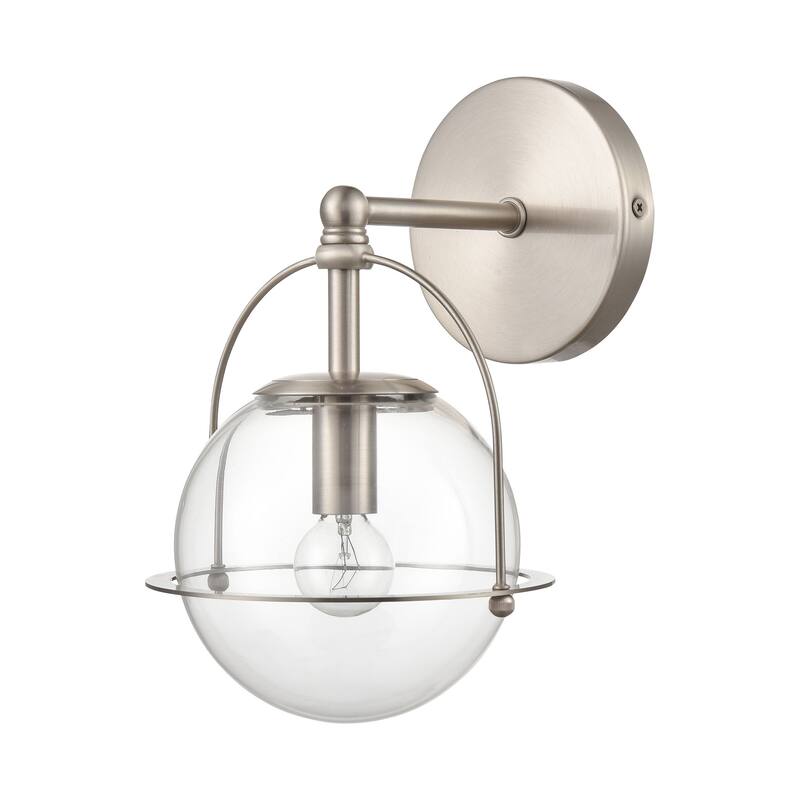 Elk Home Langford Satin Nickel With Clear Glass 1 Light Vanity Light