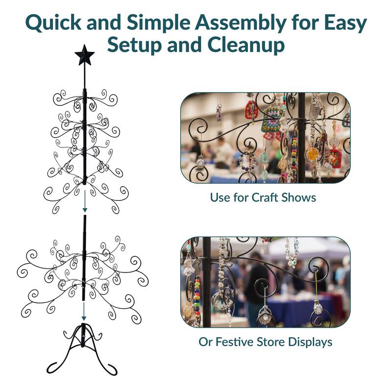 Sunnydaze Noelle Metal Christmas Ornament Tree - 60 Inch