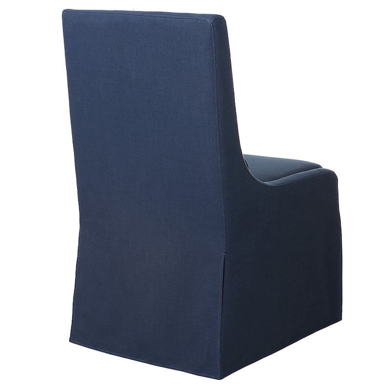Plush Cushion Seat Armless Chair - 39.5" - Denim Blue