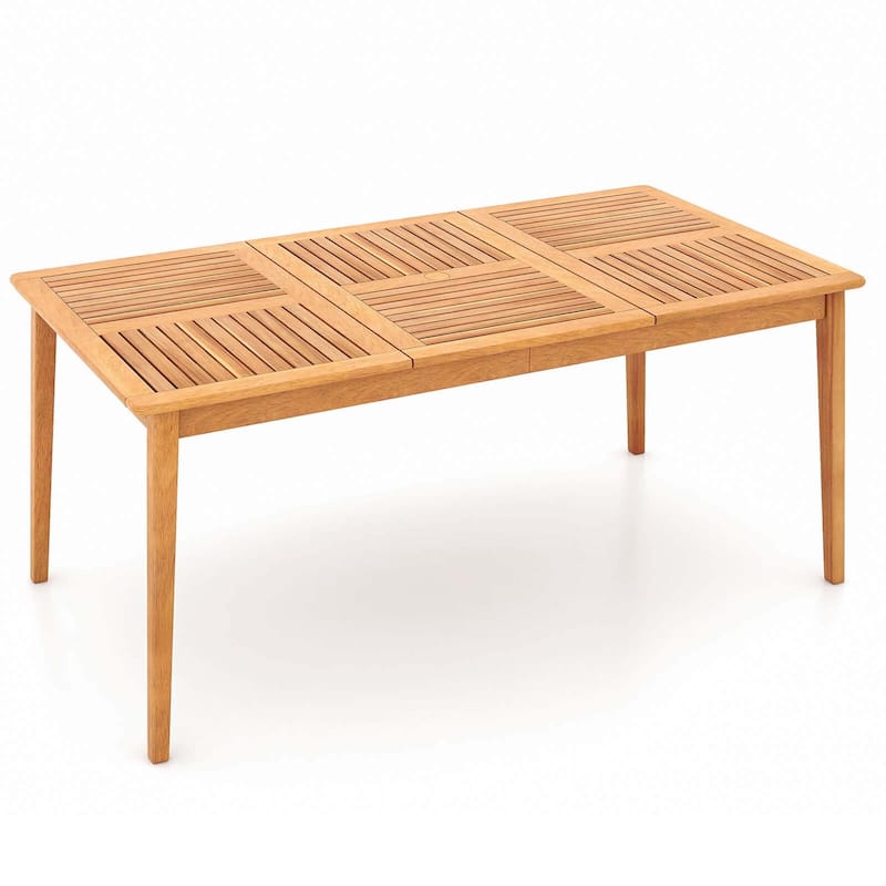 Patio Acacia Wood Dining Bistro Table Rectangular Wooden Picnic Table - Natural