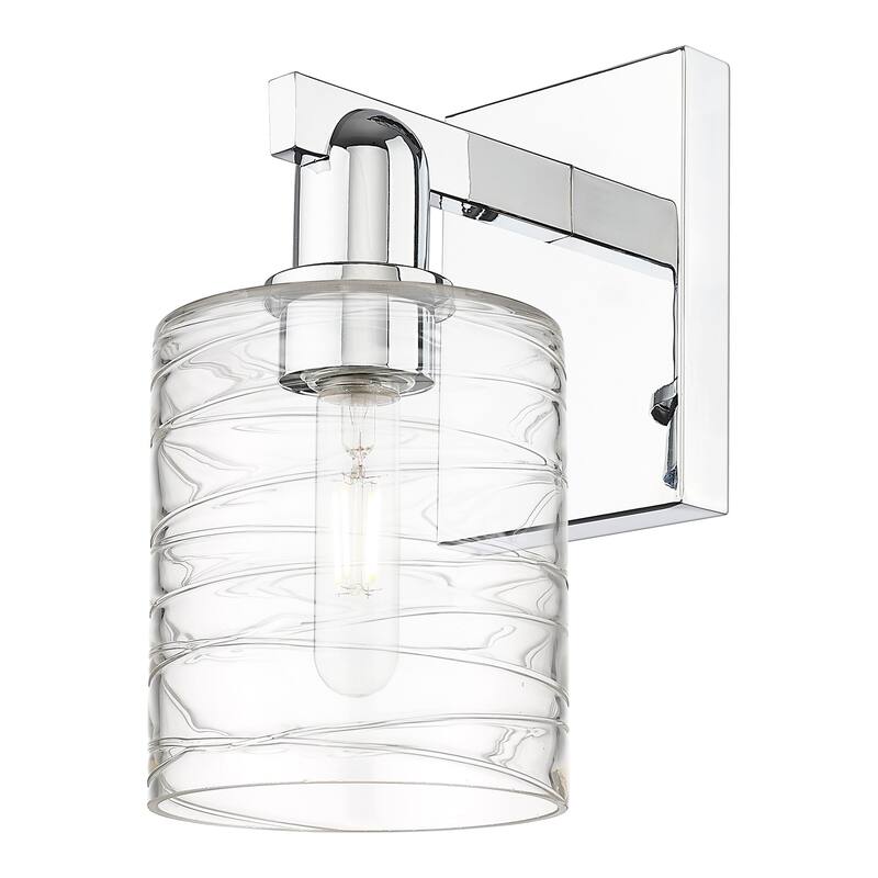 Innovations Lighting 716-1W-11-5 Cobbleskill Sconce Cobbleskill 11" - Polished Chrome / Deco Swirl