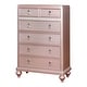 preview thumbnail 7 of 8, Furniture of America Gibson Contemporary Pink 2-Piece Faux Leather Tufted Headboard Panel Bed and Chest Set