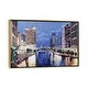 preview thumbnail 2 of 10, iCanvas "Chicago River" by Roger Disney Framed Canvas Print Gold - 18x26