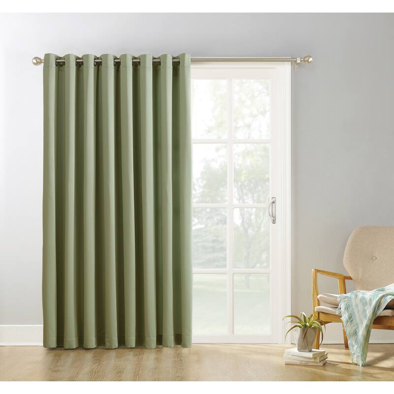 Sun Zero Hayden Patio Extra-Wide Blackout Grommet Sliding Patio Door Curtain Panel, Single Panel