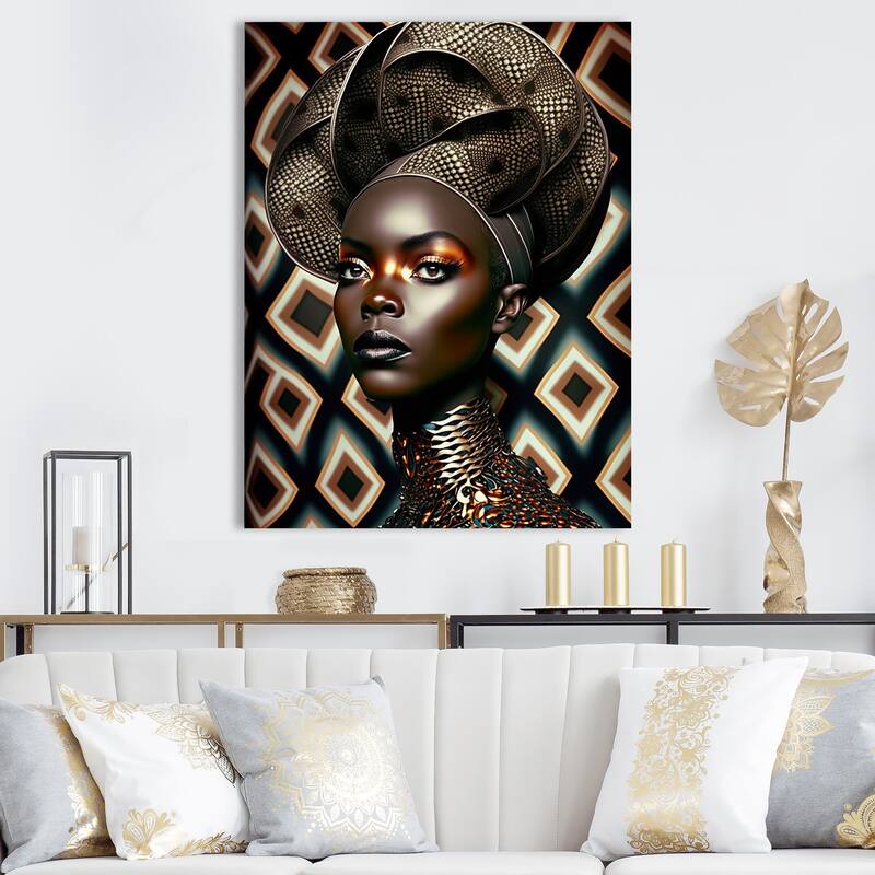 Designart 'Portrait Of Glamorous African Lady II' African American