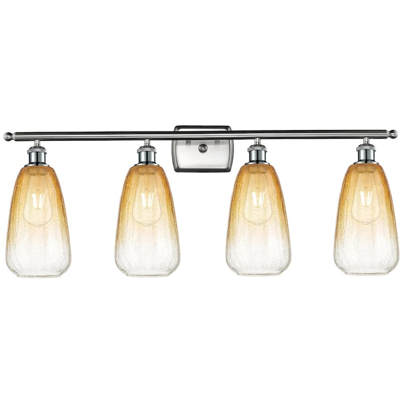 Innovations Lighting 516-4W-14-36 Brookhaven Almond Vanity Brookhaven - Brushed Satin Nickel / Amber