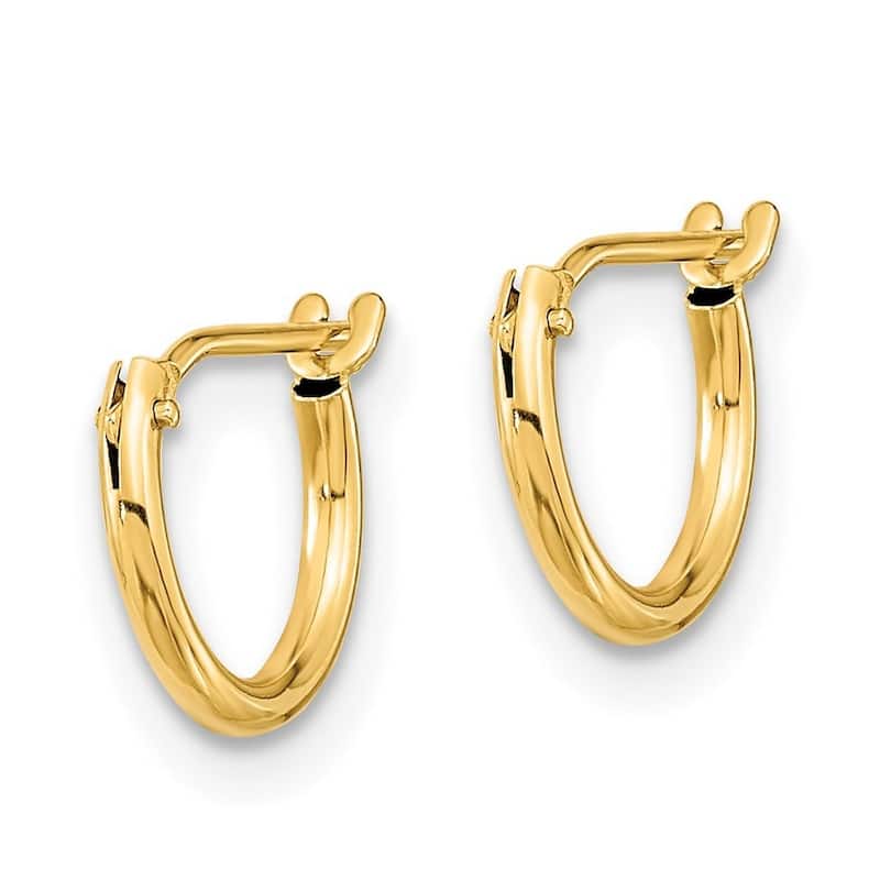 Curata 14k Yellow Gold 8.5x7mm Butterfly Freshwater Cultured Pearl and Hoop 3 Pair Earrings