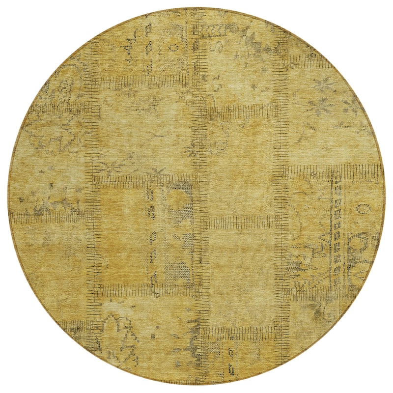 HomeRoots Patchwork Transitional Rectangle Outdoor Rug