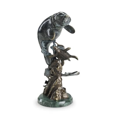 Spi Cast Aluminum Manatee And Friends 12.5" X 6" X 6" 2.65 Lbs. - 12.5 X 6 X 6 inches