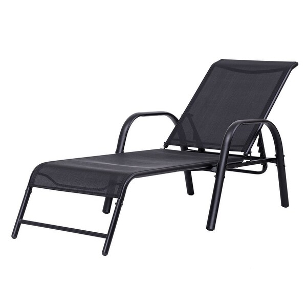 Outdoor Patio Chaise Lounge Chair Sling Lounge Recliner
