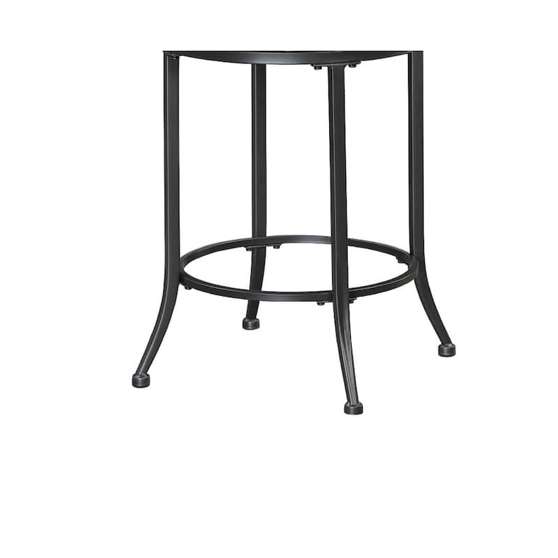 Nira Swivel Counter Chair, Brown Faux Leather, Wood Back, Black Metal