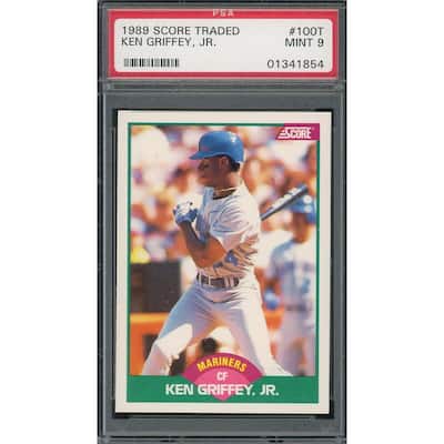 Ken Griffey Jr 1989 Topps Traded Baseball Rookie Card RC #100T Graded PSA 9 - 8'6" x 11'6"