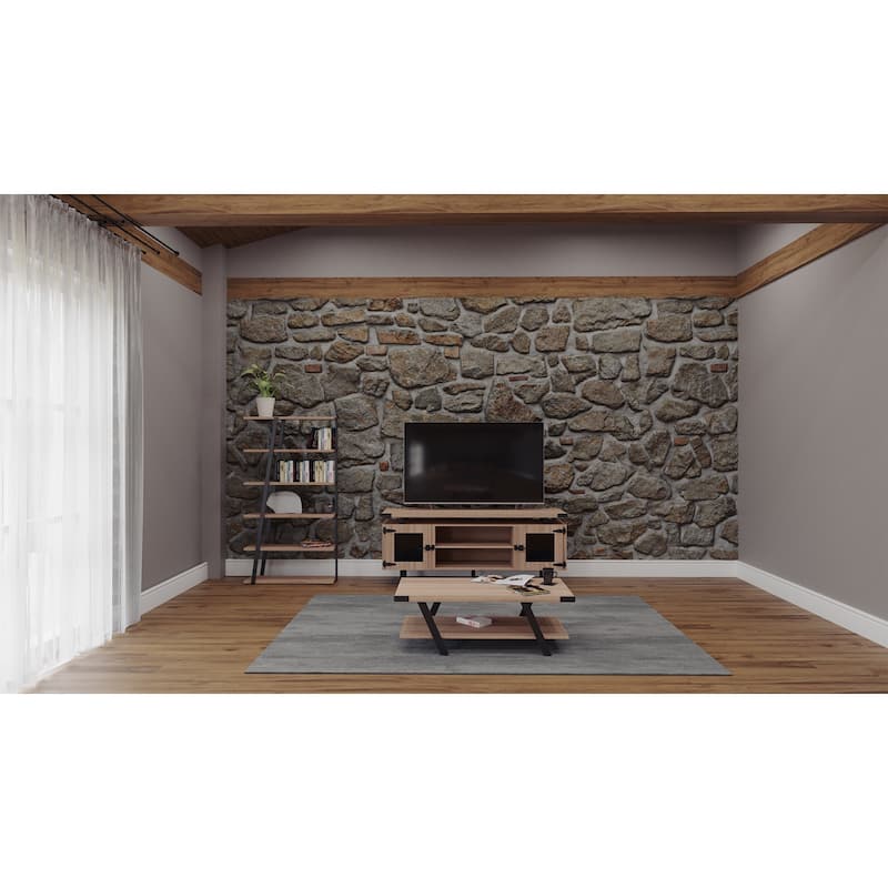 Low Wall Entertainment Center, TV Stand, Media Storage Cabinet