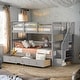 preview thumbnail 22 of 54, Artsy Twin-Over-Twin Bunk Bed with Three Drawers and Storage Stairway for Bedroom, Maximized Space