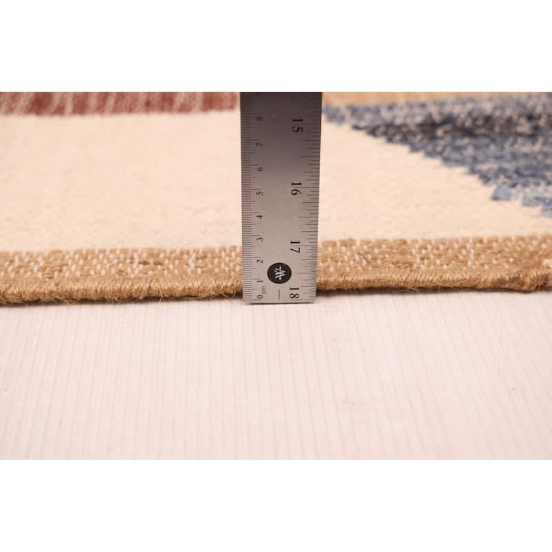 ECARPETGALLERY Flat-Weave Palas Denizli Ivory Kilim - 5'2 x 8'0