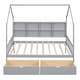 preview thumbnail 5 of 7, Gray Wooden House Bed with 2 Drawers, 8 Storage Shelf, Kids Bed
