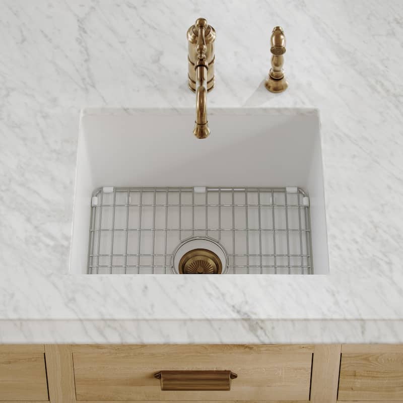 Whitehaus WHUF2418 Fireclay 24" Undermount Single Basin Fireclay