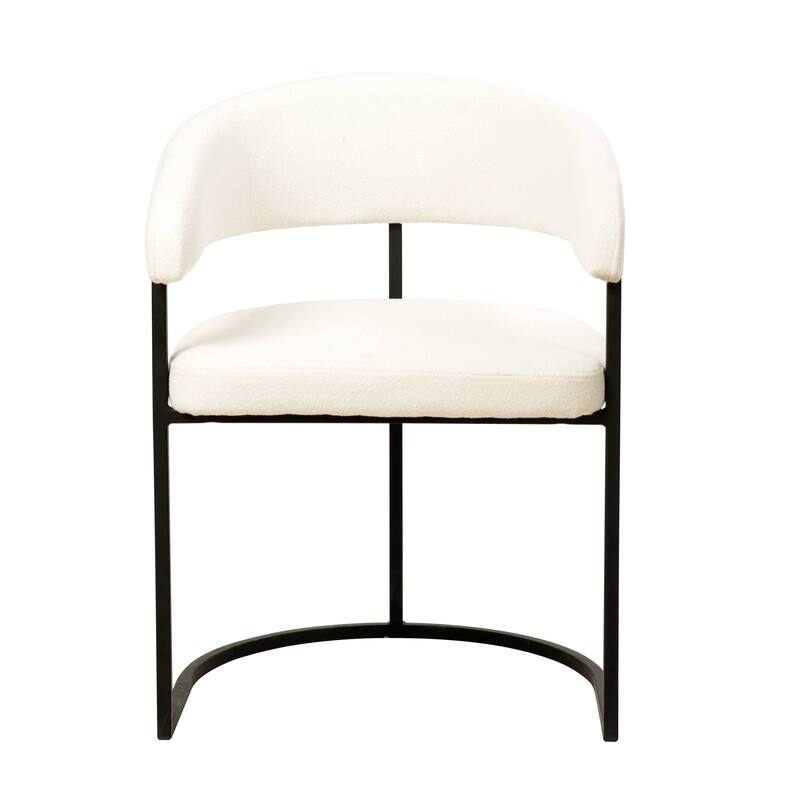 LeisureMod Set of 2 Aero Upholstered in Leather Dining Chair in Iron Accent Armchair in Polyester for Home & Kitchen