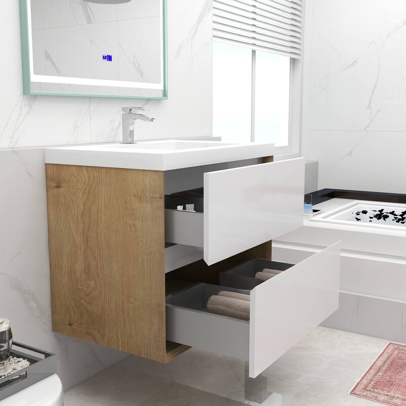 Selina 30" Wall Mounted Vanity with Single Sink - 30