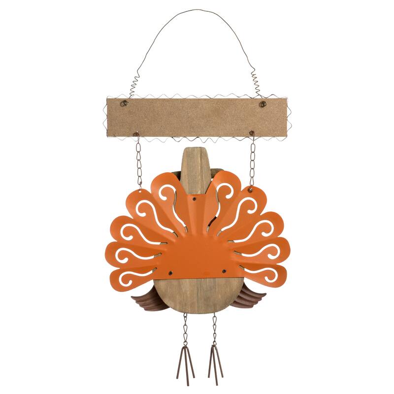 Glitzhome Thanksgiving Wooden Turkey Wall Hanging or Table Decor