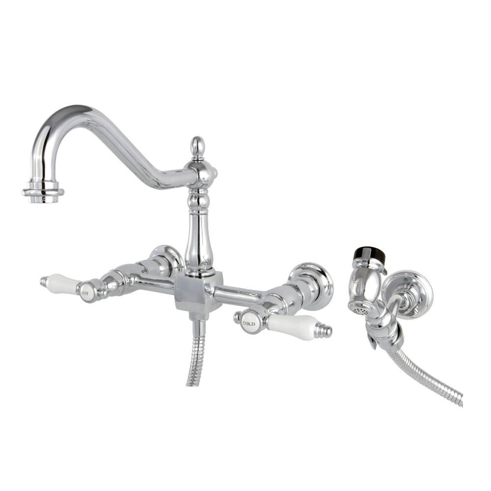 Kingston Brass Bel-Air 1.8 GPM Wall Mounted Bridge Kitchen Faucet -