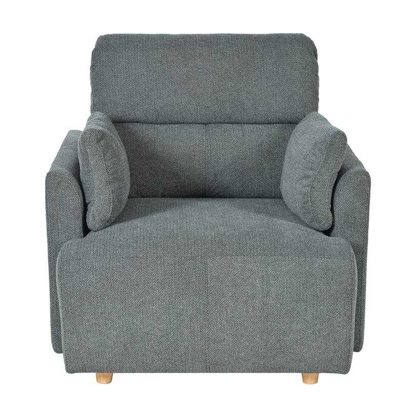GDFStudio - Oversized 35" Accent Chair with Storage Ottoman