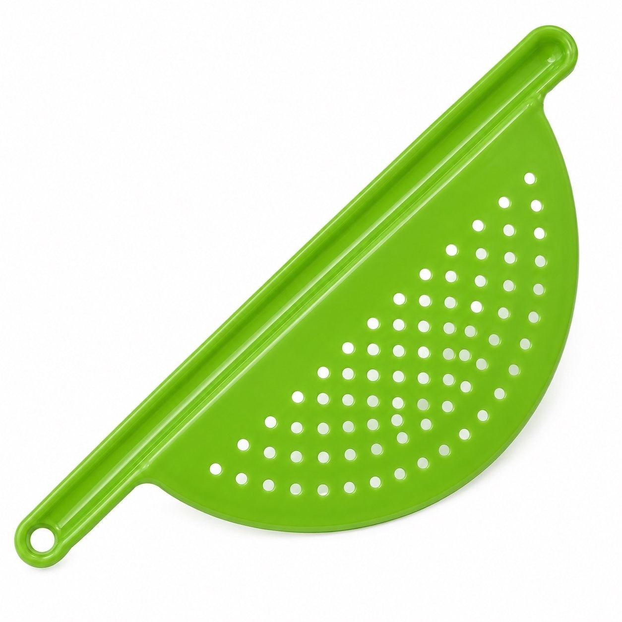 Handy Housewares Handheld Plastic Pot Drainer, Noodle & Pasta Strainer with Handle - Fits up to 9" Pots
