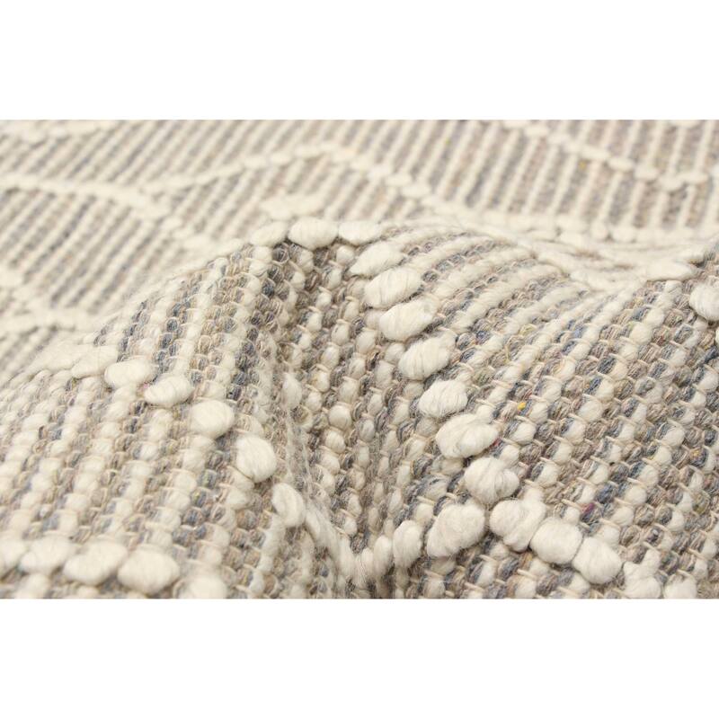 ECARPETGALLERY Braid weave Sienna Taupe Wool Rug - 5'0 x 7'10