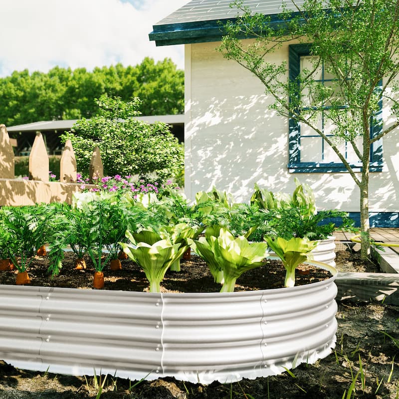 2Pcs 8x4x1ft Raised Garden Bed Kit, Galvanized Planter Raised Garden Beds, Heavy Duty, Rust-Resistant, Easy Assembly