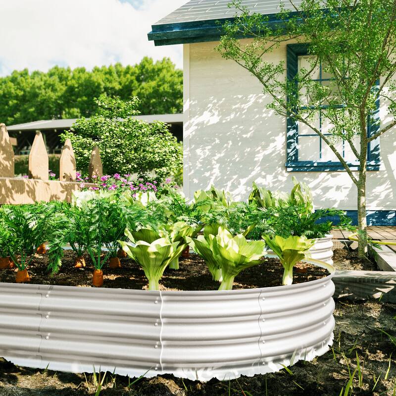 8x4x1ft Raised Garden Bed Kit, Galvanized Planter Raised Garden Beds