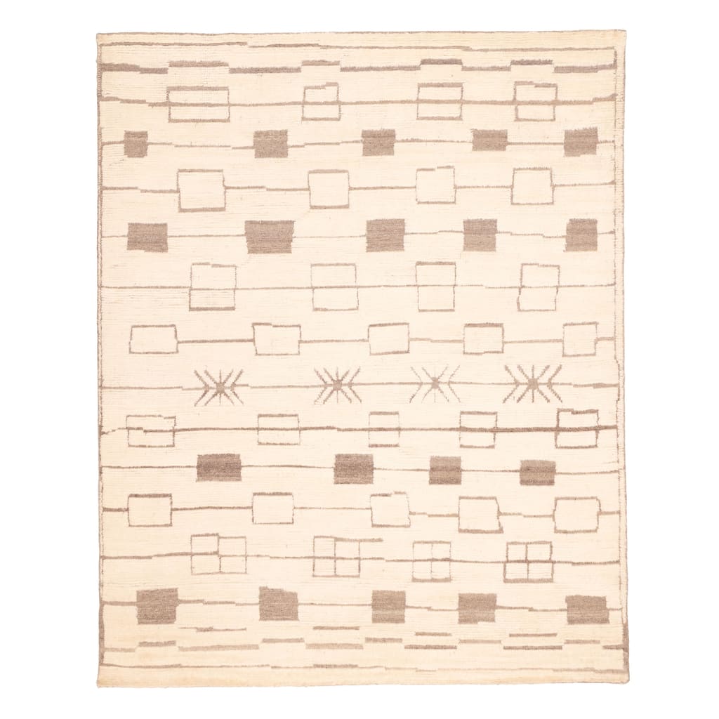 ECARPETGALLERY Hand-knotted Tangier Cream Wool Rug - 8'2 x 10'0