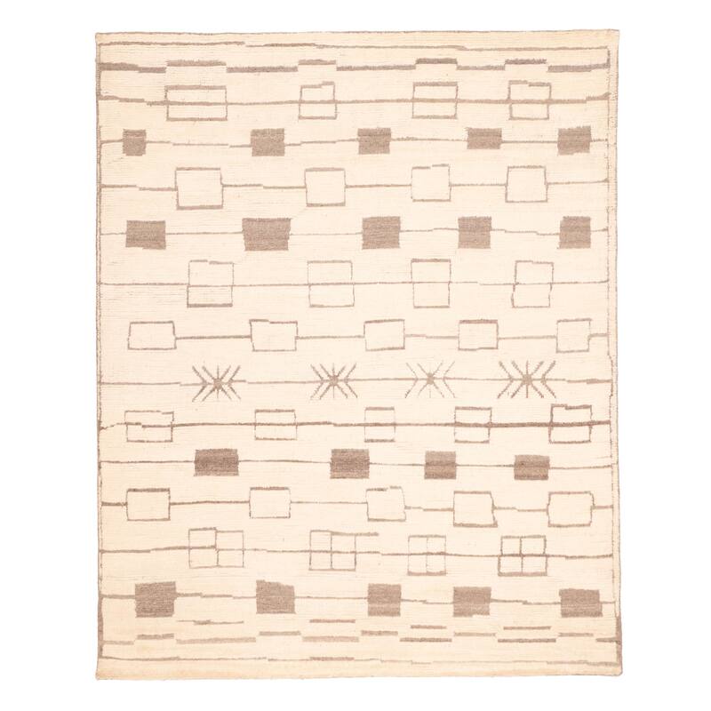 ECARPETGALLERY Hand-knotted Tangier Cream Wool Rug - 8'2 x 10'0