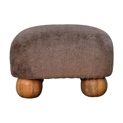 Stylish and Minimalist Faux Fur Footstool Easy to assemble