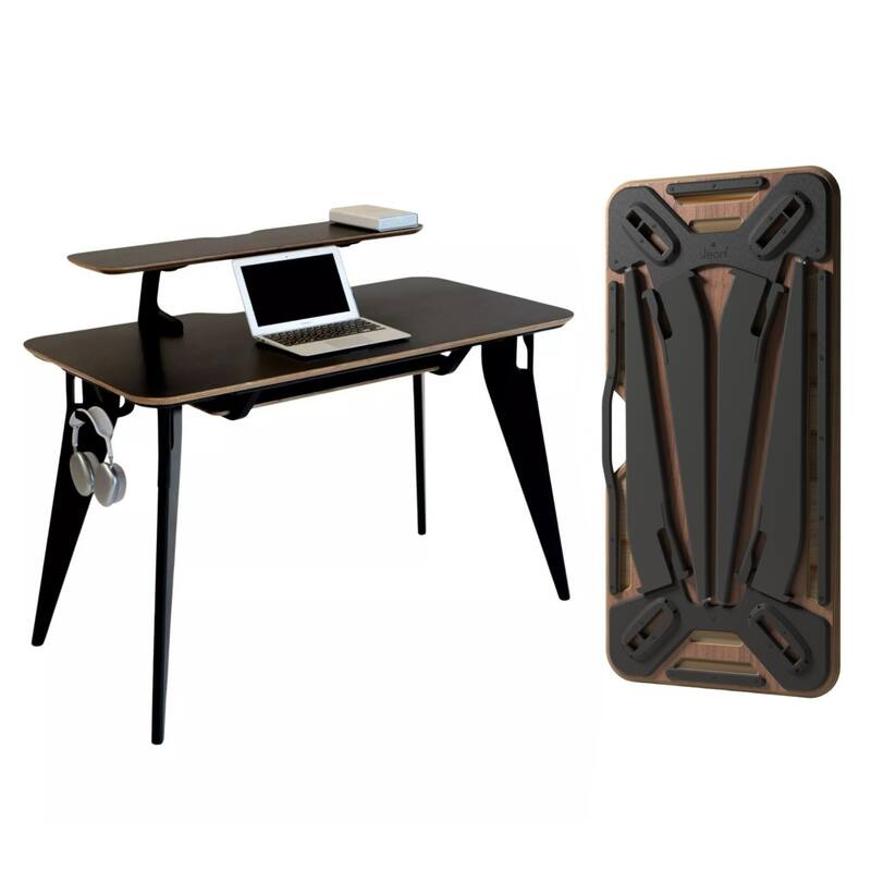 Hoek Desk Bundle - Black with Black Legs