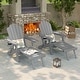 preview thumbnail 17 of 54, Bonosuki 2-Piece Folding Adirondack Chairs with Retractable Ottoman, Fire Pit Patio Chair with Cup Holder Gray