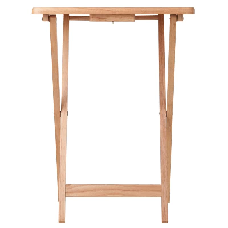 set of 2 beige folding snack table 25.75"