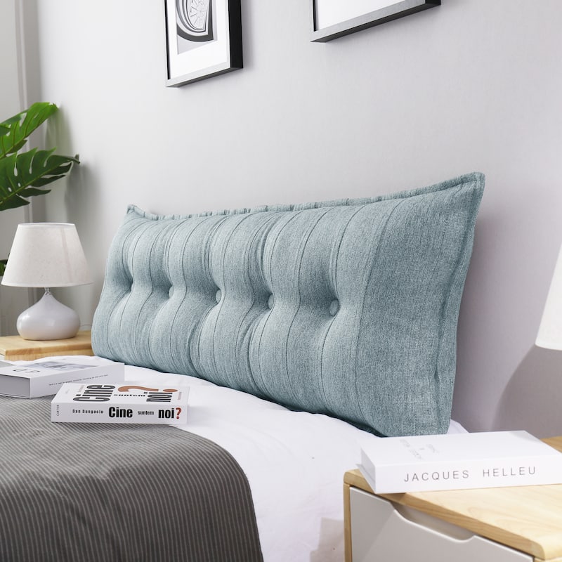 WOWMAX Button Tufted Body Pillow Bed Rest Decrative Reading Pillow Lumbar Pillow