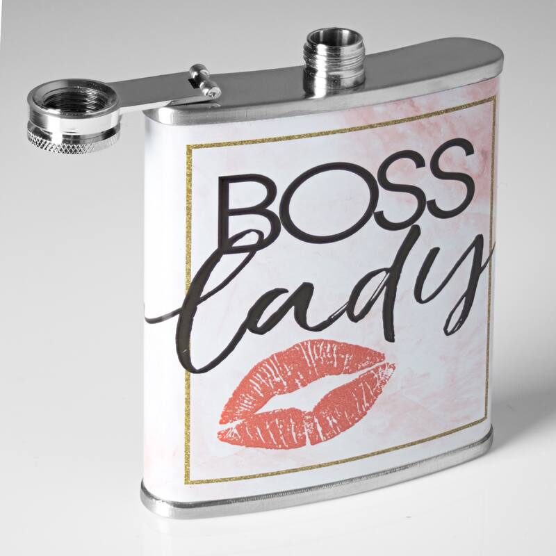 Boss Lady Stainless Steel 8 oz Liquor Flask